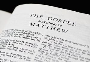 Bible Page: The Gospel of Matthew.